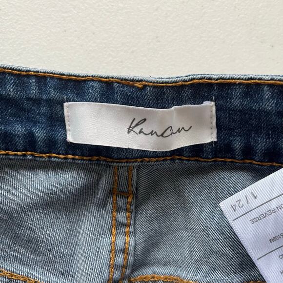 KanCan Medium Wash Distressed Button Fly Jean Jegging Size 1 /24 - Picture 2 of 12